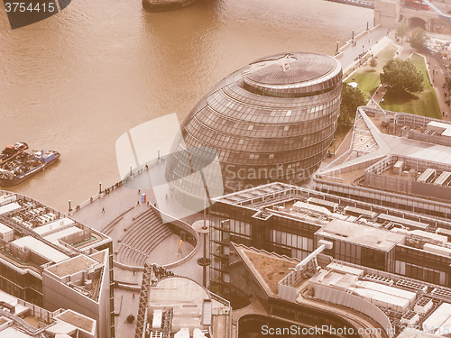 Image of Retro looking Aerial view of London