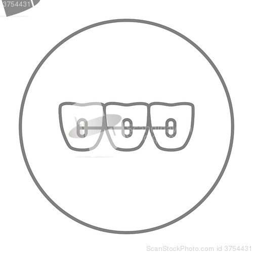 Image of Orthodontic braces line icon.