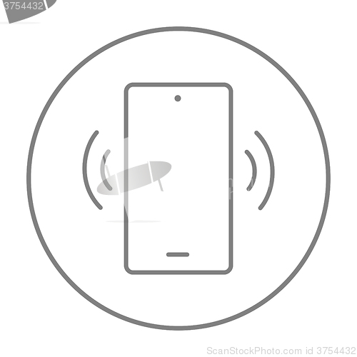 Image of Vibrating phone line icon.