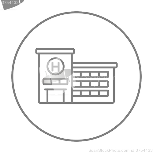 Image of Hospital building line icon.