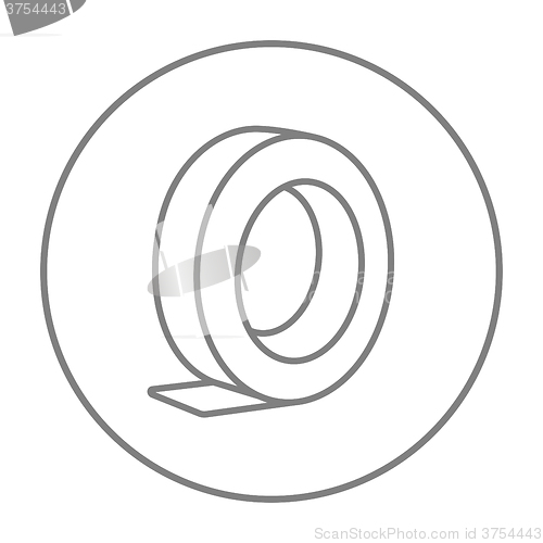 Image of Roll of adhesive tape line icon.