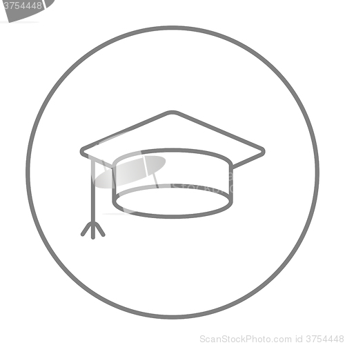 Image of Graduation cap line icon.