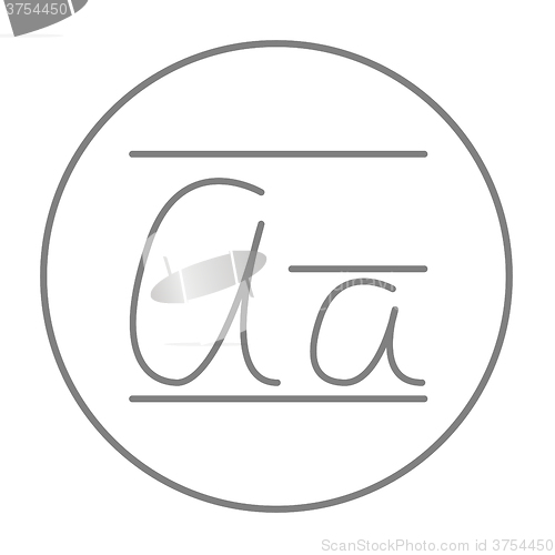 Image of Cursive letter a line icon.