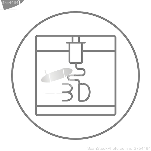 Image of Tree D printing line icon.