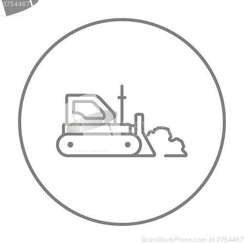 Image of Bulldozer line icon.