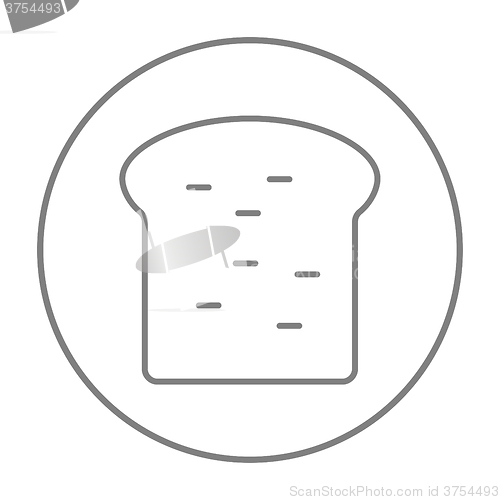 Image of Single slice of bread line icon.