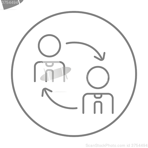 Image of Staff turnover line icon.
