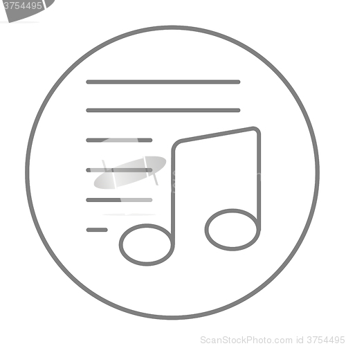 Image of Musical note line icon.