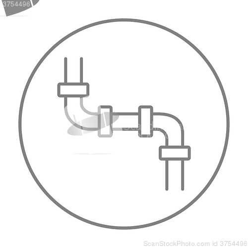 Image of Water pipeline line icon.