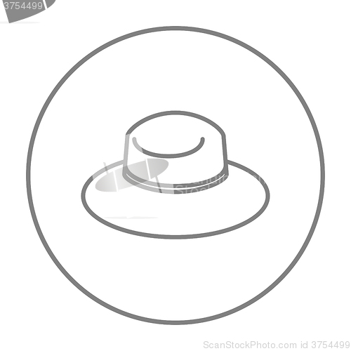 Image of Summer hat line icon.