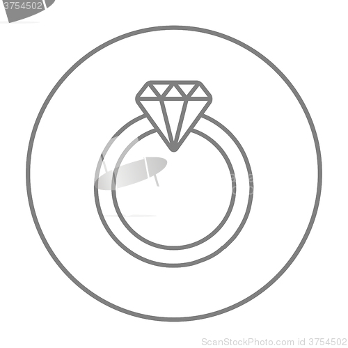 Image of Diamond ring line icon.