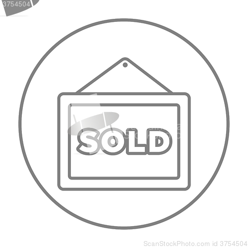 Image of Sold placard line icon.