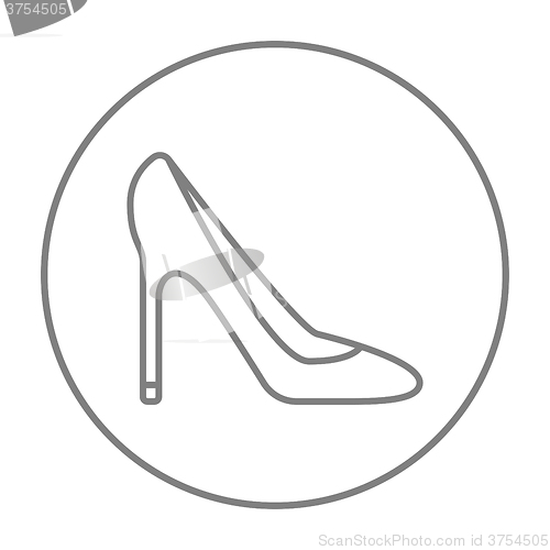 Image of Heel shoe line icon.