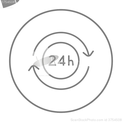 Image of Service 24 hrs line icon.