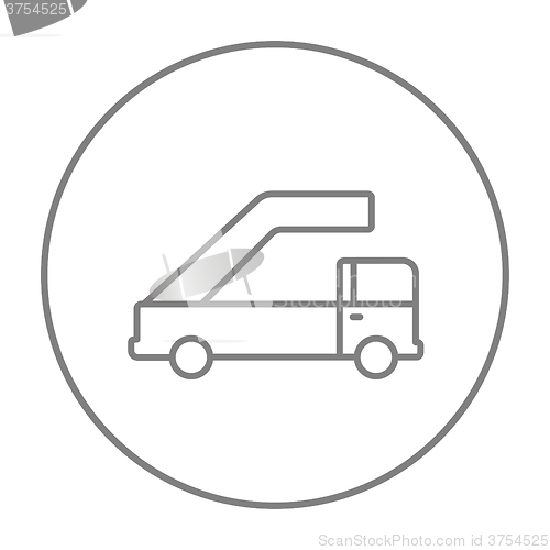 Image of Gangway of plane line icon.