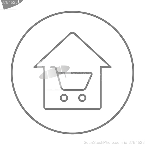 Image of House shopping line icon.