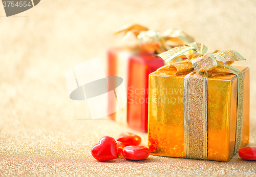 Image of presents and hearts