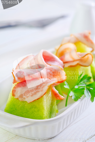 Image of melon with ham