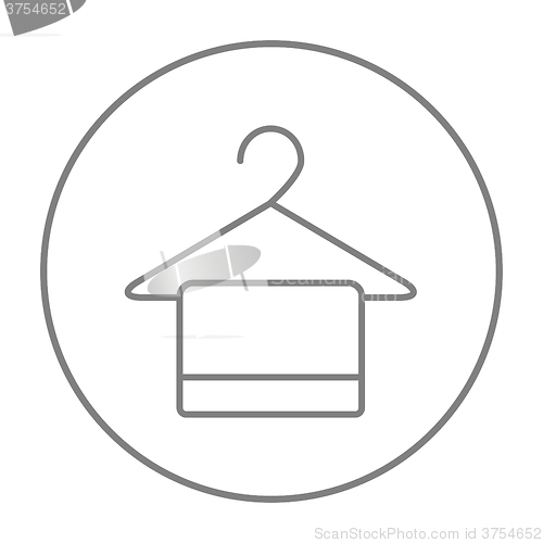 Image of Towel on hanger line icon.