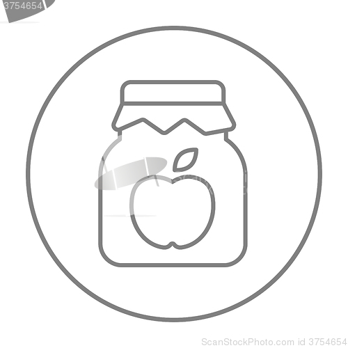 Image of Apple jam jar line icon.