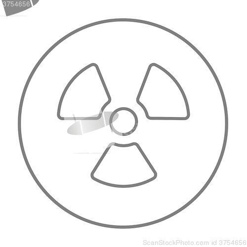 Image of Ionizing radiation sign line icon.