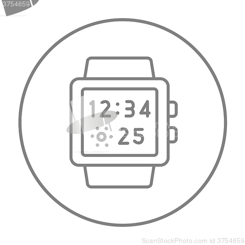 Image of Smartwatch line icon.