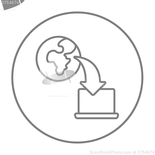 Image of Online education line icon.