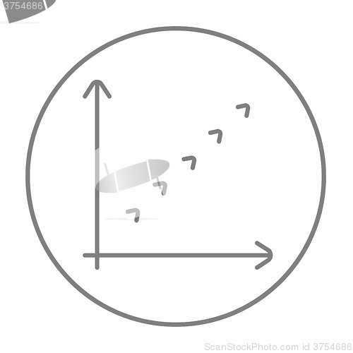 Image of Growth graph line icon.