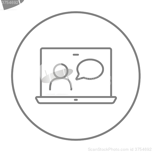 Image of Online education line icon.
