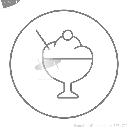 Image of Cup of ice cream line icon.