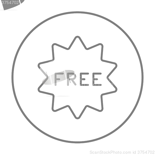 Image of Free tag line icon.