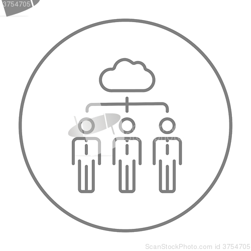 Image of Cloud computing line icon.