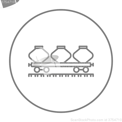 Image of Cargo wagon line icon.