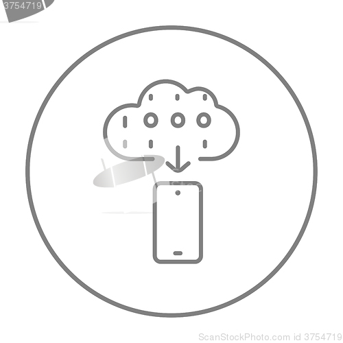 Image of Cloud computing line icon.