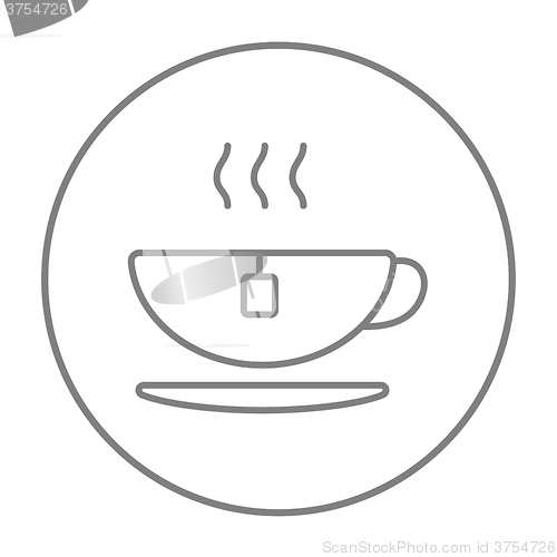 Image of Hot tea in cup line icon.