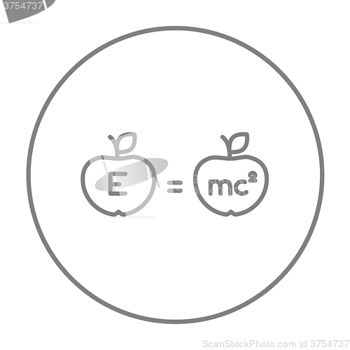 Image of Two apples with formulae line icon.