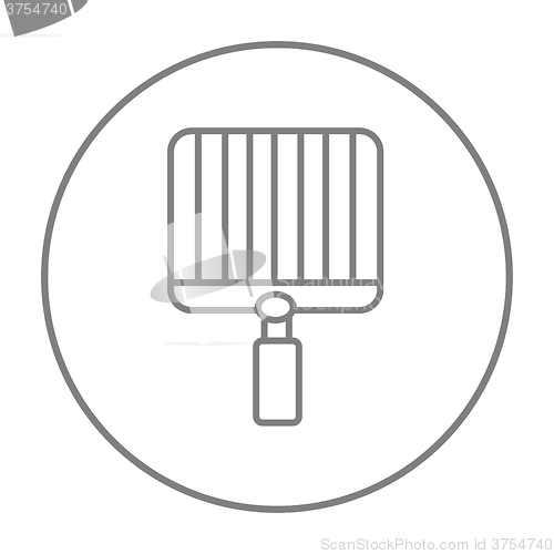 Image of Empty barbecue grill grate line icon.