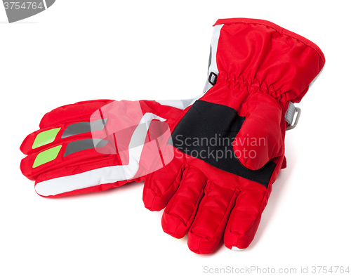 Image of Red winter ski gloves