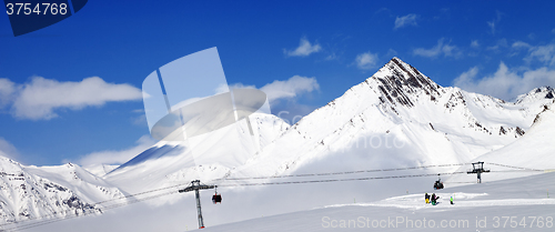 Image of Panoramic view of ski resort at nice sun day