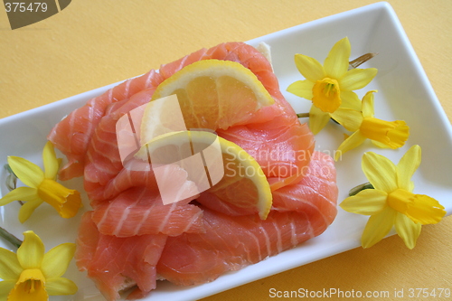 Image of Decorated salmon sandwich
