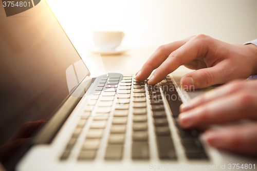 Image of The hands on the keyboard