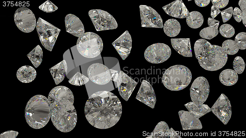 Image of Diamonds or gemstones on black 