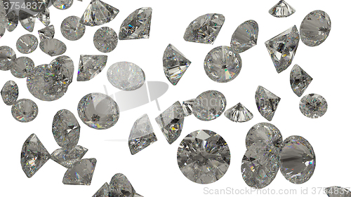 Image of many Large Diamonds and gemstones isolated