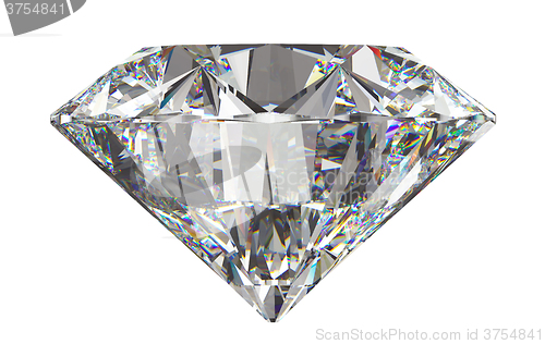 Image of Side view of round diamond with isolated 