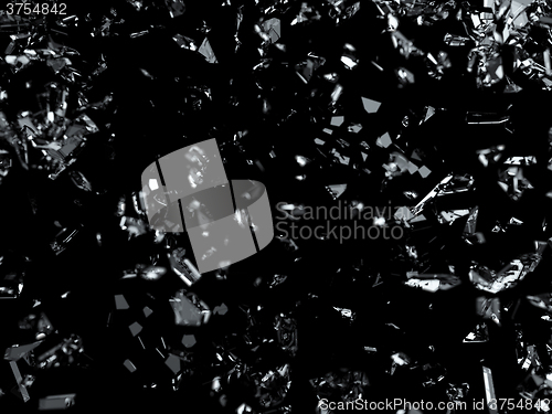 Image of Pieces of splitted or cracked glass shallow dof
