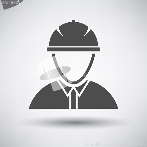 Image of Construction worker head in hemlet  icon