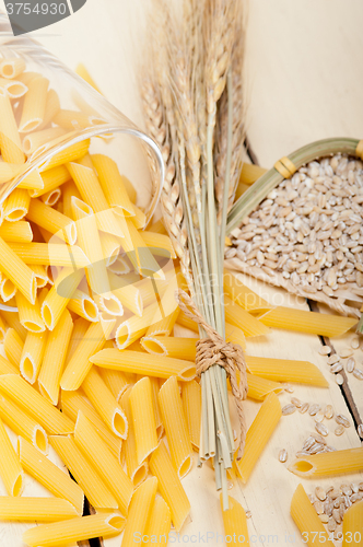 Image of Italian pasta penne with wheat