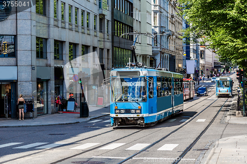 Image of Modern tram in Oslo, Norway