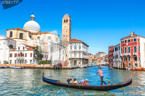 Image of Gondola on Canal Grande in Venice