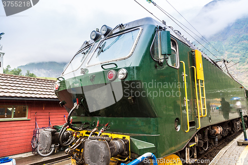 Image of Train at famous Flam railway  in Norway